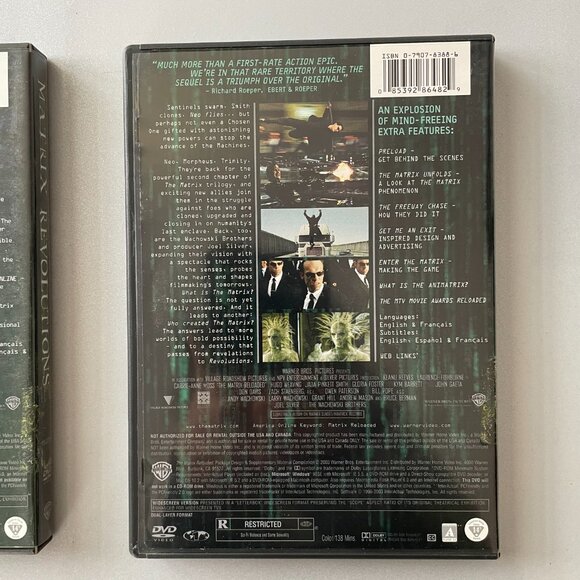 The Matrix 2 DVD Set Matrix Reloaded & Matrix Revolutions (2003 ) Rated R - Picture 7 of 10
